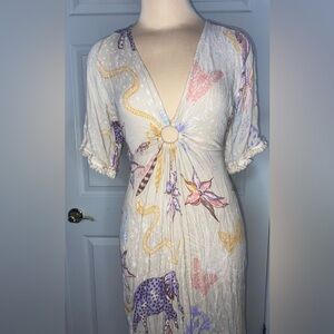 Z&L EUROPE Tan Bohemian Safari Maxi Dress | Sexy Summer | Made With Love Size M